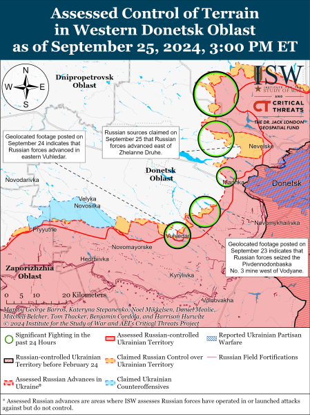 Mapa de operaciones militares para el 26 de septiembre de 2024: la situación en el frente