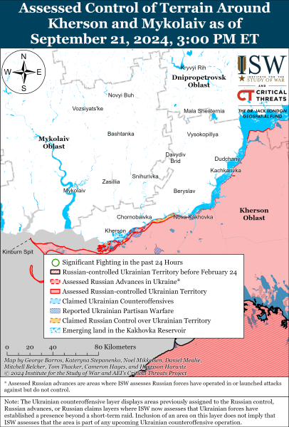 Mapa de operaciones militares para el 22 de septiembre de 2024 — situación en el frente