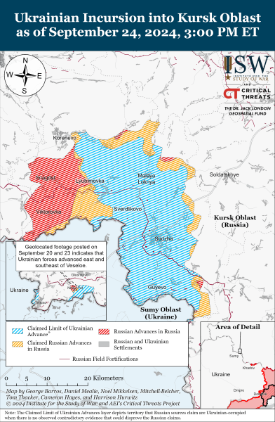 Mapa de operaciones militares el 25 de septiembre de 2024 - la situación en el frente