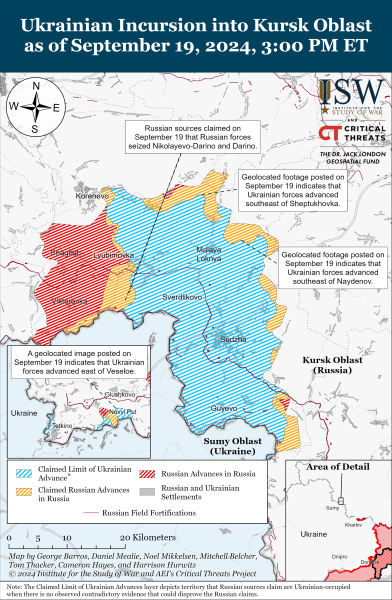 Mapa de operaciones militares para el 20 de septiembre de 2024: la situación en el frente