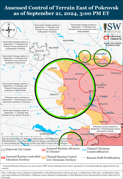 Mapa de operaciones militares para el 22 de septiembre de 2024: situación en el frente