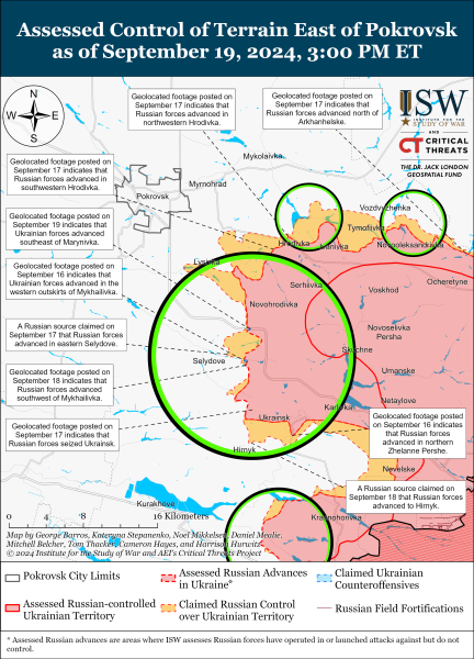 Mapa de operaciones militares para el 20 de septiembre de 2024: situación en el frente