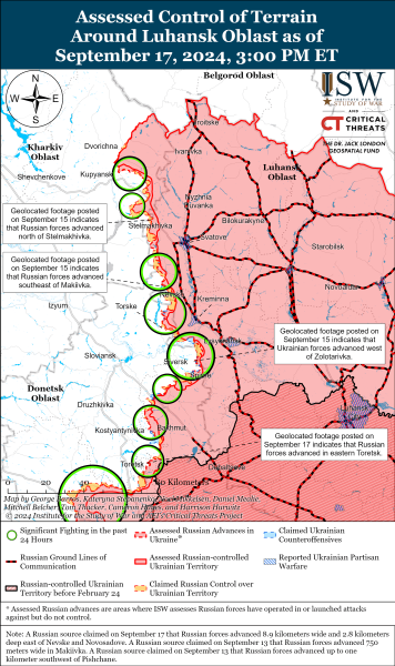 Mapa de operaciones militares para el 18 de septiembre de 2024: situación en el frente