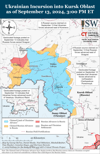 Acciones del mapa de combate el 14 de septiembre de 2024: situación en el frente