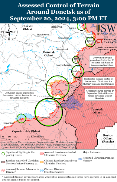 Mapa de operaciones militares al 21 de septiembre de 2024: situación en el frente