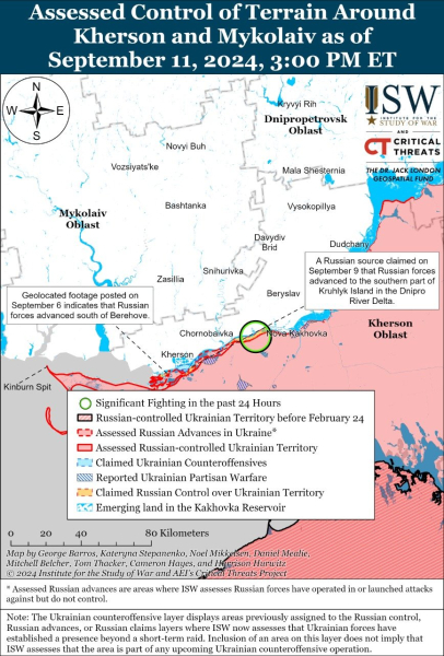 Mapa de operaciones militares para el 12 de septiembre de 2024: situación en el frente