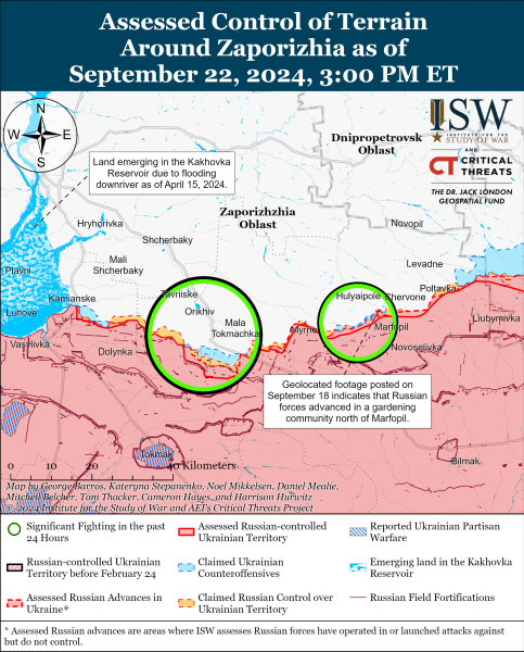 Mapa de operaciones militares el 23 de septiembre de 2024 - la situación en el frente