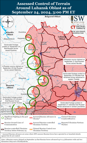 Mapa de operaciones militares para el 25 de septiembre de 2024: la situación en el frente