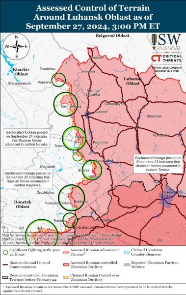 Mapa de operaciones militares al 28 de septiembre de 2024: situación en el frente