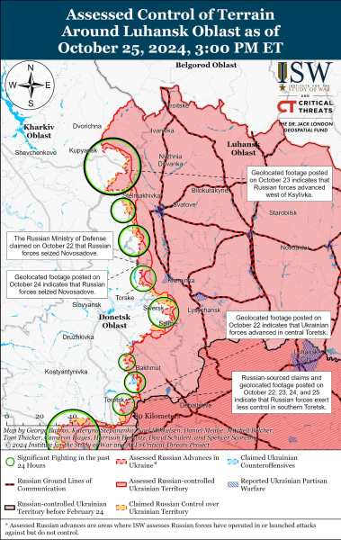 Mapa de operaciones militares para el 26 de octubre de 2024: situación en el frente