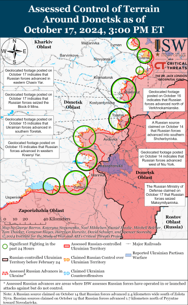 Mapa de operaciones militares al 18 de octubre de 2024: situación en el frente