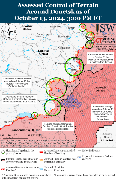 Mapa de operaciones militares para el 14 de octubre de 2024: la situación en el frente