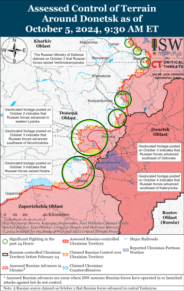 Mapa de operaciones militares el 6 de octubre de 2024: situación en el frente