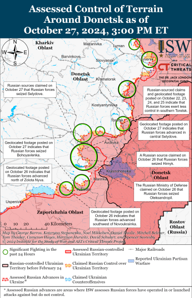 Mapa de operaciones militares para el 28 de octubre de 2024: la situación en el frente 