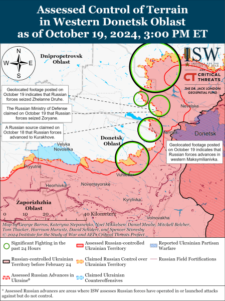 Mapa de operaciones militares al 20 de octubre de 2024: situación en el front