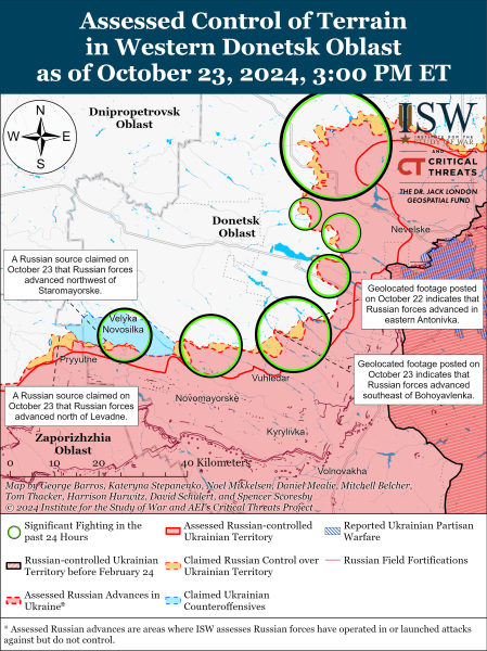 Mapa de operaciones militares para el 24 de octubre de 2024: la situación en el frente 