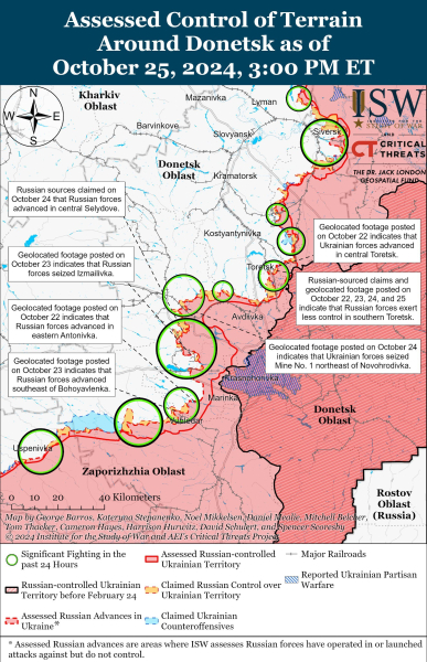 Mapa de operaciones militares para el 26 de octubre de 2024: situación en el frente