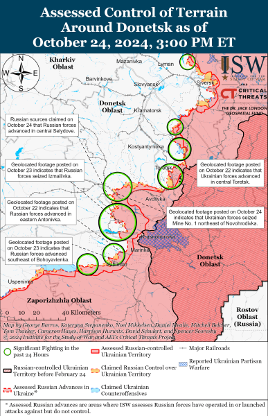 Mapa de operaciones militares para el 25 de octubre de 2024: la situación en el frente