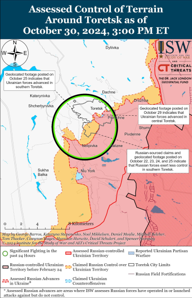 Mapa de operaciones militares al 31 de octubre de 2024: situación en el frente