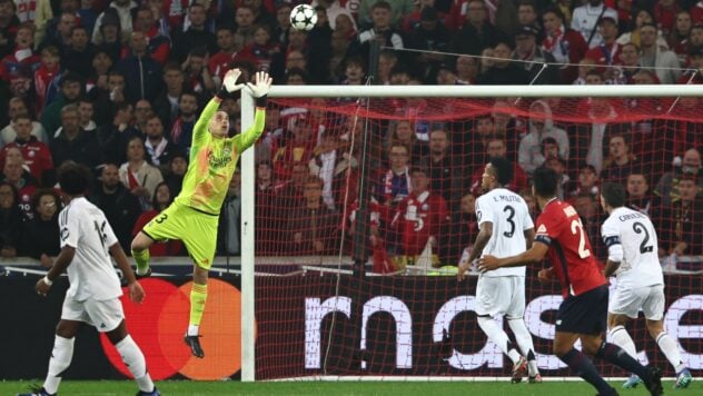 El Real perdió ante el Lille en la liga de Campeones: Lunin hizo una doble parada, pero falló punto de penalti