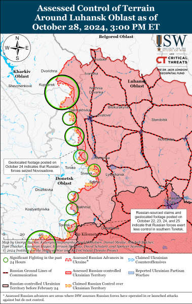 Mapa de operaciones militares para el 29 de octubre de 2024: situación en el frente 