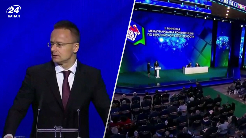 Szijjártó fue llevado a Bielorrusia, donde charló en ruso sobre la seguridad euroasiática