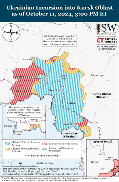 Mapa de operaciones militares al 12 de octubre de 2024: situación en el frente