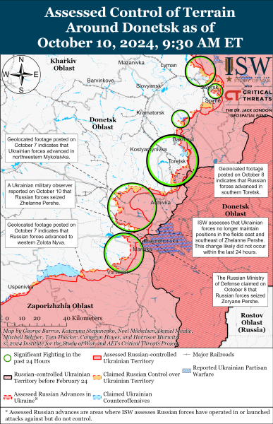 Mapa de operaciones militares al 11 de octubre de 2024: situación en el frente