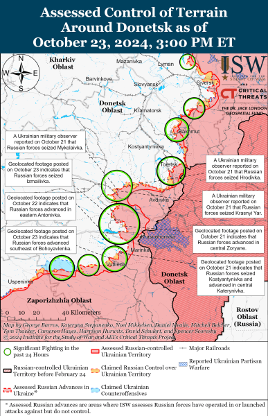 Mapa de operaciones militares al 24 de octubre de 2024: situación en el frente