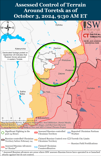 Mapa de operaciones militares el 4 de octubre de 2024: situación en el frente