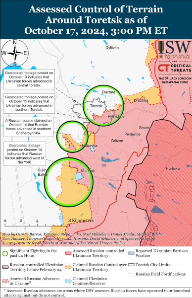 Mapa de operaciones militares el 18 de octubre de 2024 - la situación en el frente