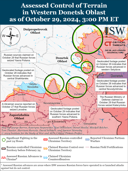 Mapa de operaciones militares al 30 de octubre de 2024: situación en el frente