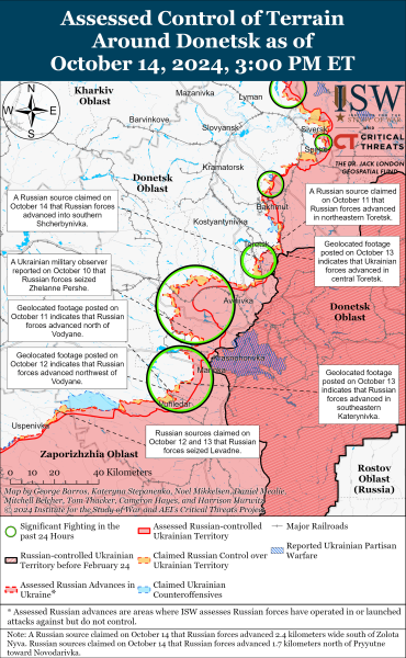 Mapa de operaciones militares para el 15 de octubre de 2024: la situación en el frente 