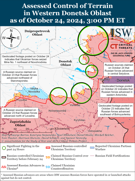 Mapa de operaciones militares el 25 de octubre de 2024 - la situación en el frente