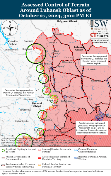 Mapa de operaciones militares al 28 de octubre de 2024: situación en el frente