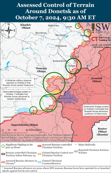 Mapa de operaciones militares al 8 de octubre de 2024: situación en el frente