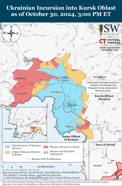 Mapa de operaciones militares al 31 de octubre de 2024: situación en el frente