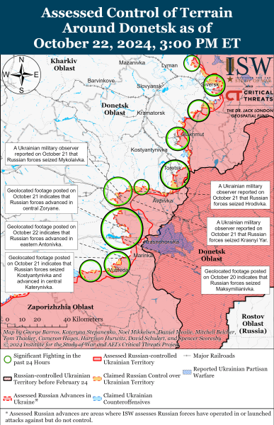 Mapa de operaciones militares al 23 de octubre de 2024: situación en el frente