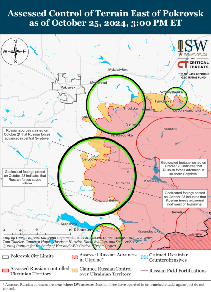 Mapa de operaciones militares para el 26 de octubre de 2024: situación en el frente