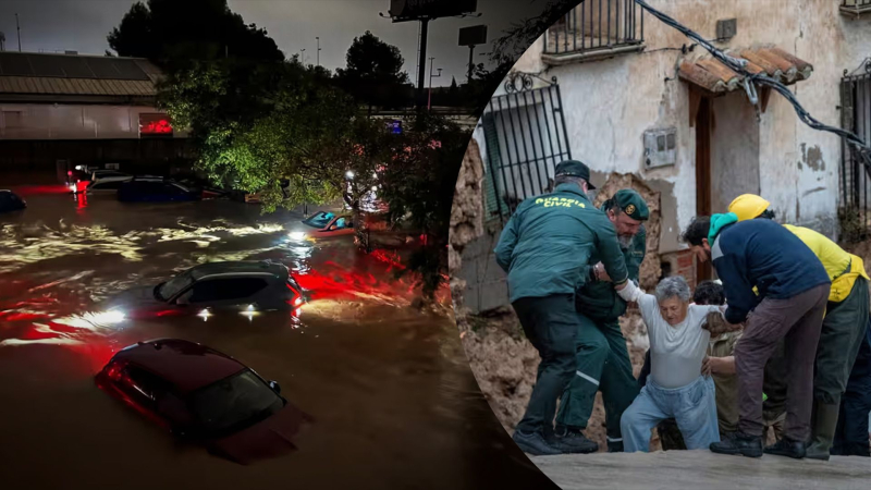 Inundaciones mortales en España: más de 50 personas murieron, el agua inunda casas y derriba coches