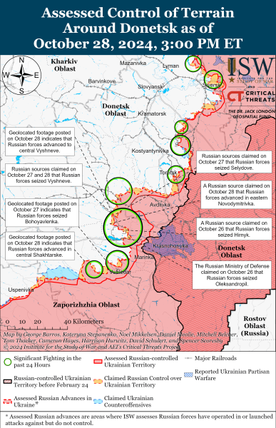 Mapa de operaciones militares para el 29 de octubre de 2024: la situación en el frente 