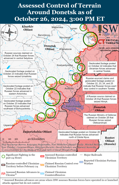 Mapa de operaciones militares para el 27 de octubre de 2024: la situación en el frente 