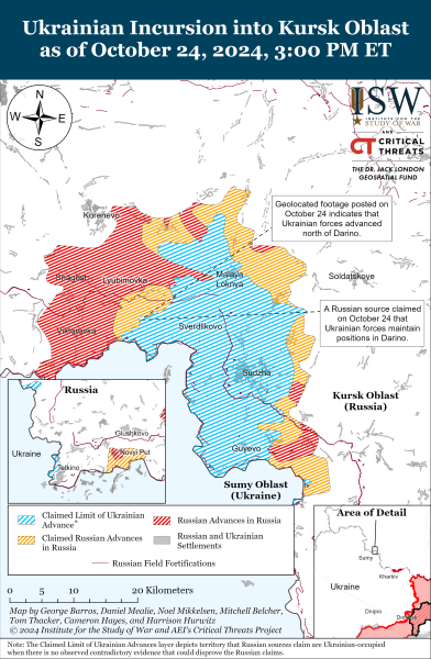 Mapa de operaciones militares al 25 de octubre de 2024: situación en el frente