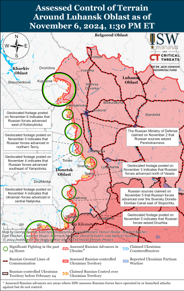 Mapa de operaciones militares el 7 de noviembre de 2024: la situación en the front