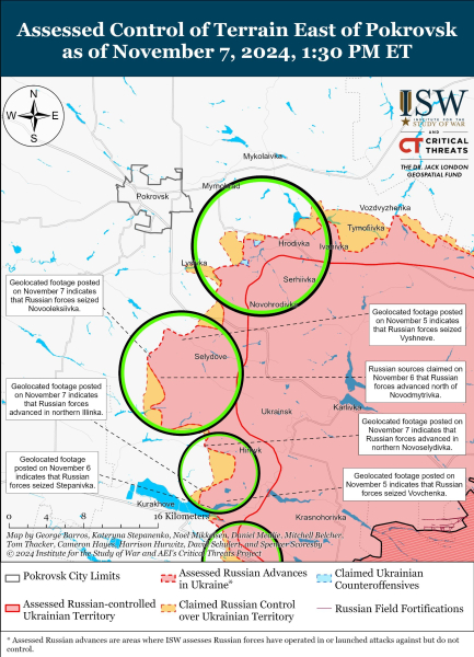 Mapa de operaciones militares al 8 de noviembre de 2024: situación en el frente