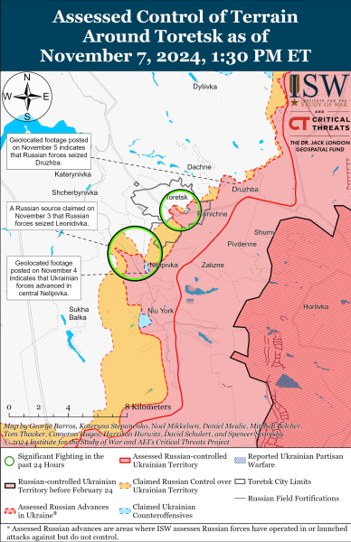 Mapa de operaciones militares al 8 de noviembre de 2024: situación en el frente