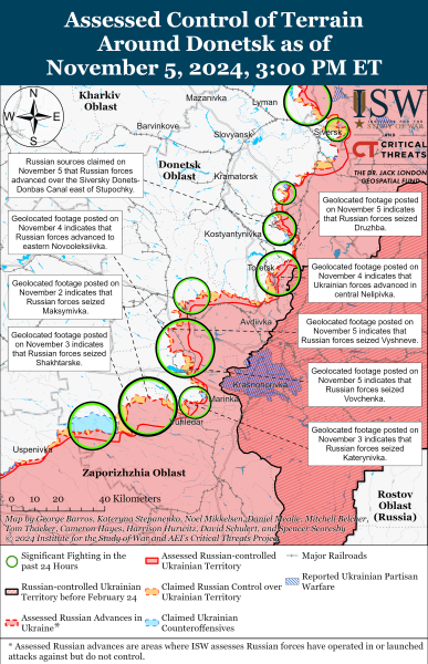 Mapa de operaciones militares el 6 de noviembre de 2024: la situación en el frente