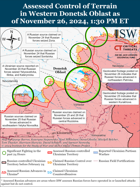 Mapa de operaciones militares para el 27 de noviembre de 2024: situación en el frente