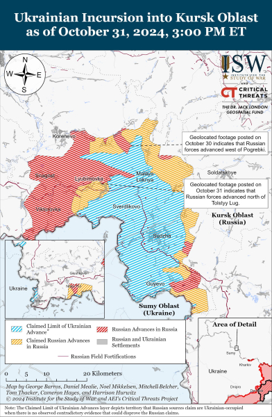 Mapa de operaciones militares al 1 de noviembre de 2024: situación en el frente