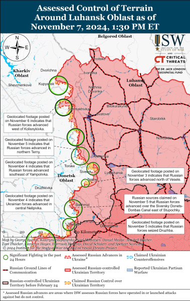 Mapa de operaciones militares al 8 de noviembre de 2024: situación en el frente